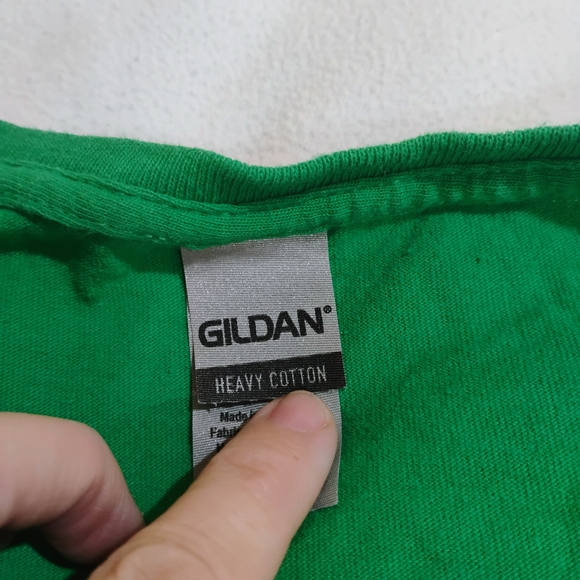 Gildan Green Tee with White Letter M - Picture 3 of 7